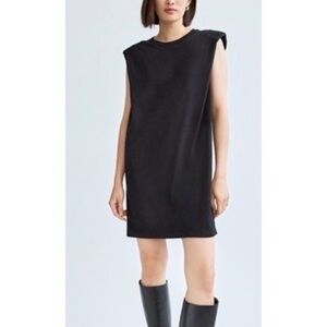 Aritzia Babaton Shoulder Pad Mini Dress Black